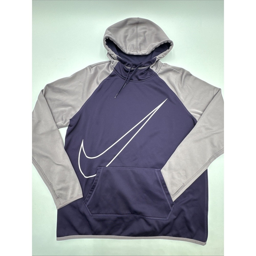 Nike Hoodie Womens L Two Tone Lilac & Purple Dri-FIT Fleece Big Swoosh Pullover
